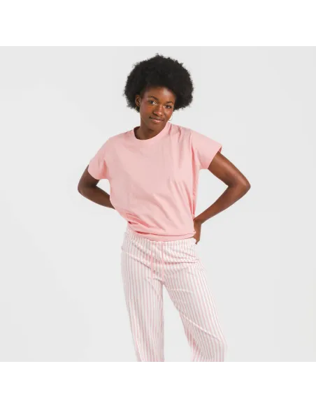 Pijama comprido algodão mulher manga fluída Raya Kodac marsala pijamas-compridos-de-mulher