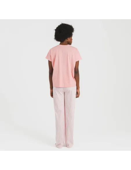Pijama comprido algodão mulher manga fluída Raya Kodac marsala pijamas-compridos-de-mulher