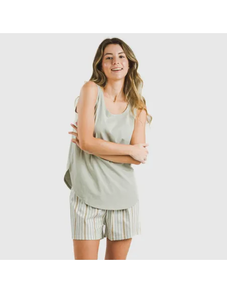 Pijama curto algodão Raya Guti verde tiffany pijamas-curtos-mulher
