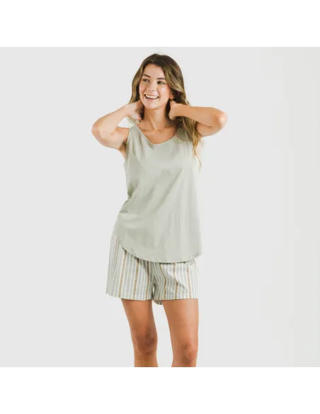 Pijama curto algodão Raya Guti verde tiffany pijamas-curtos-mulher