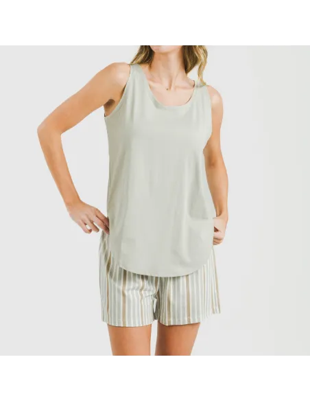 Pijama curto algodão Raya Guti verde tiffany pijamas-curtos-mulher