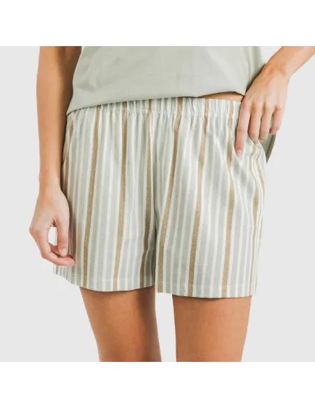 Pijama curto algodão Raya Guti verde tiffany pijamas-curtos-mulher