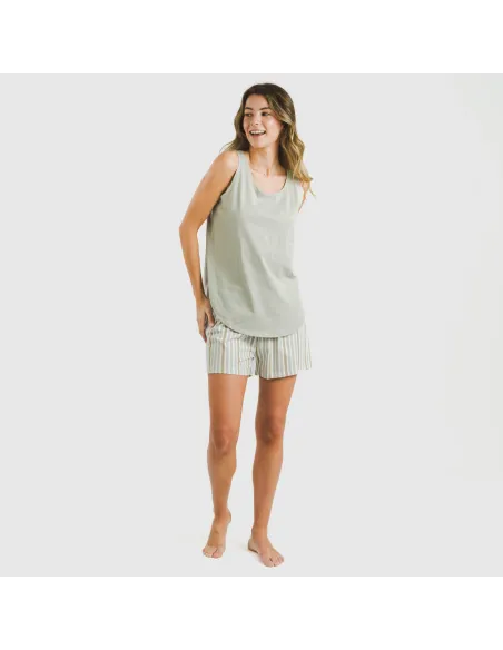 Pijama curto algodão Raya Guti verde tiffany pijamas-curtos-mulher
