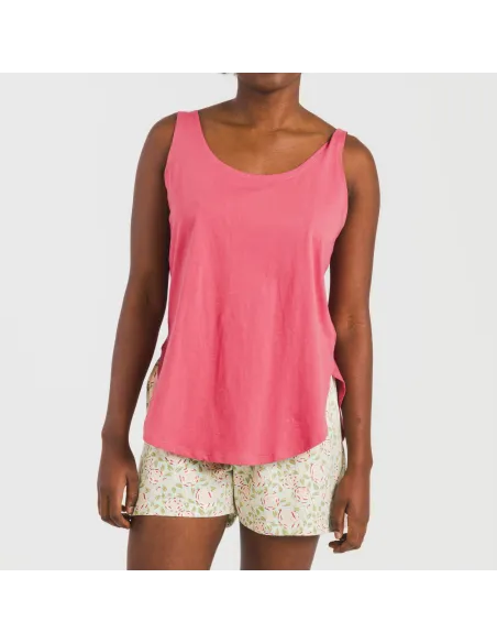 Pijama curto algodão Piscis marsala pijamas-curtos-mulher