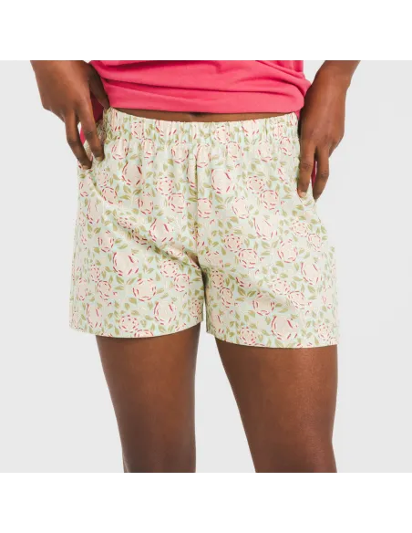 Pijama curto algodão Piscis marsala pijamas-curtos-mulher