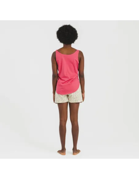 Pijama curto algodão Piscis marsala pijamas-curtos-mulher