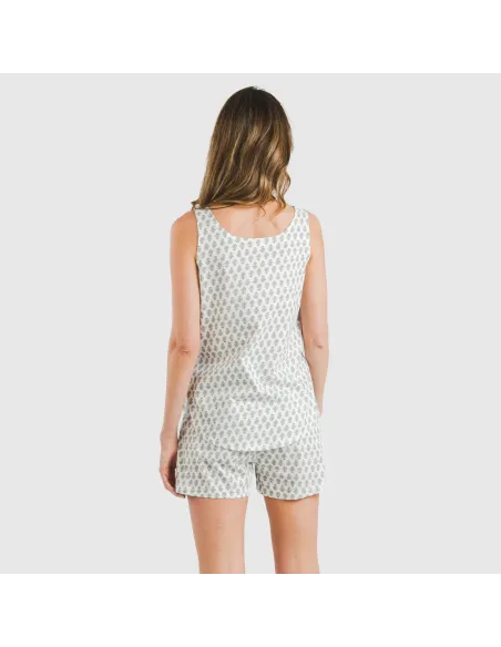 Pijama curto algodão Remo verde pijamas-curtos-mulher