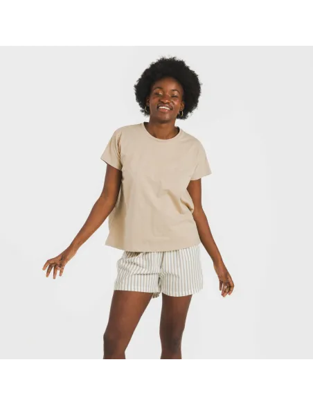 Pijama curto manga fluída algodão mulher Raya Kodac arena pijamas-curtos-mulher