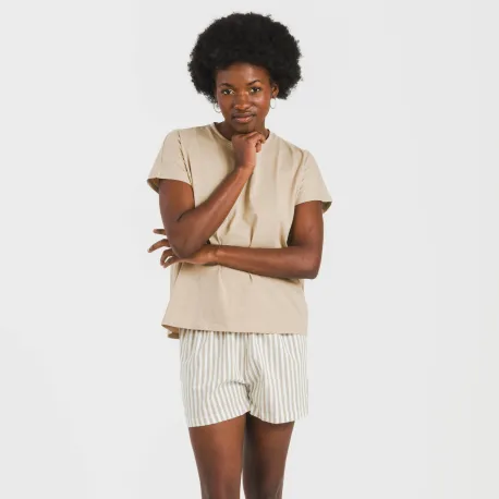 Pijama curto manga fluída algodão mulher Raya Kodac arena pijamas-curtos-mulher