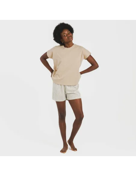 Pijama curto manga fluída algodão mulher Raya Kodac arena pijamas-curtos-mulher
