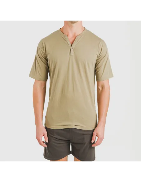 Pijama curto homem com botões verde caça - petróleo pijamas-curtos-homem