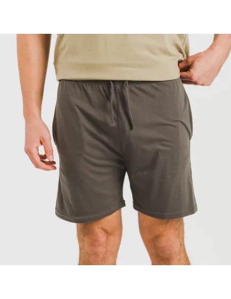 Pijama curto homem com botões verde caça - petróleo pijamas-curtos-homem