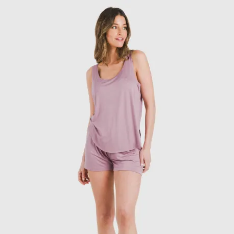 Pijama alças mulher viscosa liso roupa-para-estar-por-casa