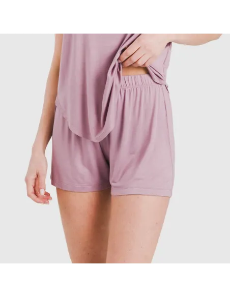 Pijama alças mulher viscosa liso roupa-para-estar-por-casa
