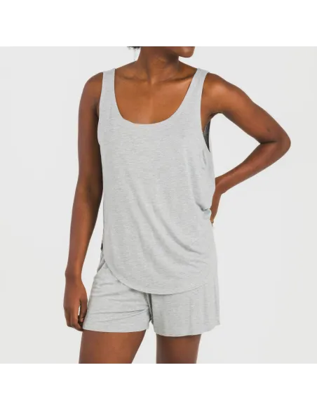 Pijama alças mulher viscosa liso roupa-para-estar-por-casa