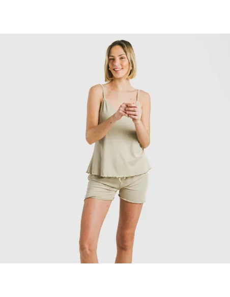 Pijama alças mulher soft liso pijama-tirantes-mujer-punto-suave