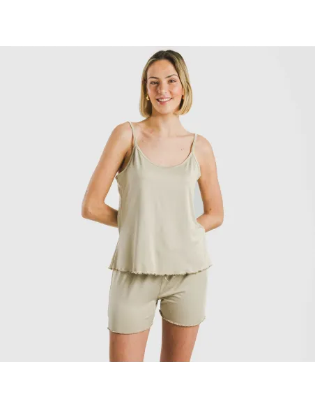 Pijama alças mulher soft liso pijama-tirantes-mujer-punto-suave