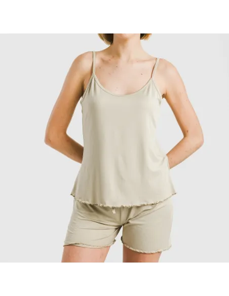 Pijama alças mulher soft liso pijama-tirantes-mujer-punto-suave