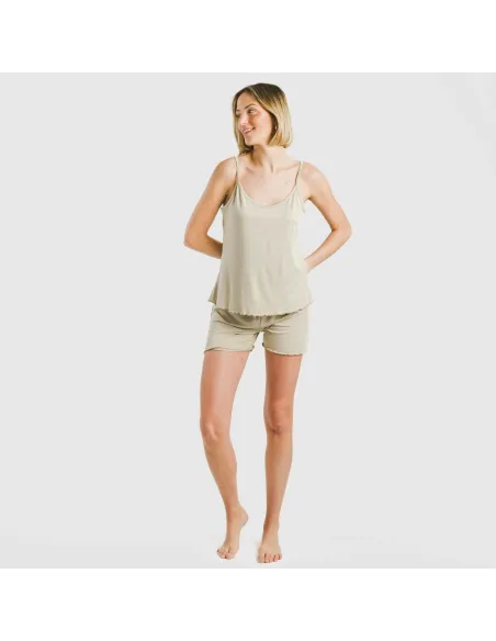 Pijama alças mulher soft liso pijama-tirantes-mujer-punto-suave