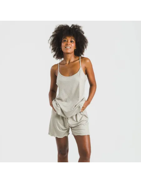 Pijama alças mulher soft Susanita arena pijamas-curtos-mulher