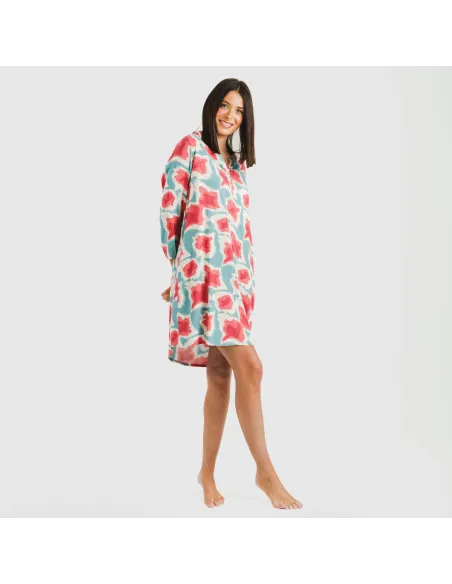 Túnica viscosa Prometeo água marinha vestidos-mulher