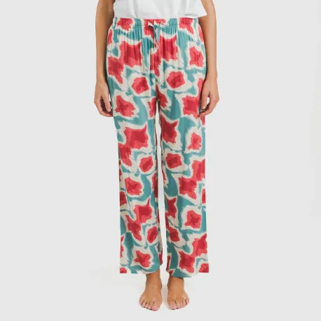 Calças viscosa Prometeo água marinha pantalones-comodos-mujer