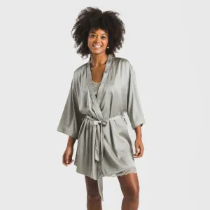 Roupão curto mulher Saten...