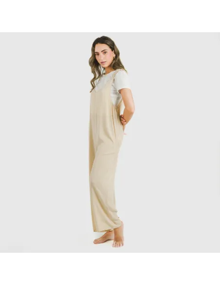 Macacão comprido mulher viscosa bambula liso roupa-para-estar-por-casa