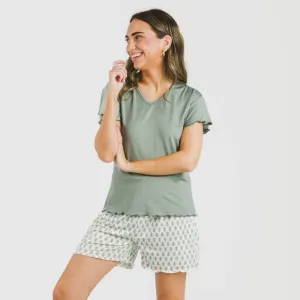 Pijama curto mulher manga... 2