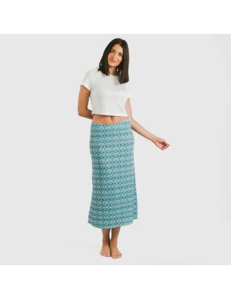 Saia midi soft Lola água marinha faldas