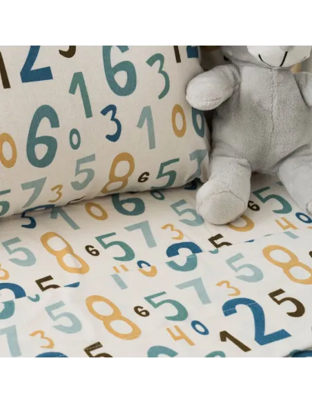 Jogo de lençóis flanela Numbers cama bebé jogos-de-lencois-para-bebe