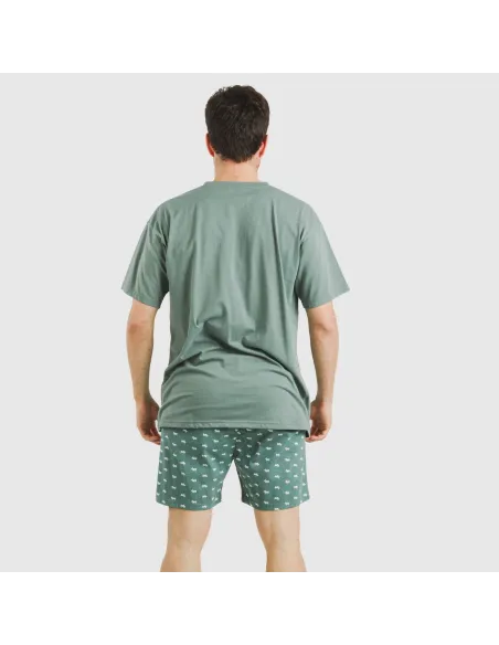 Pijama curto algodão homem Dawin verde pijamas-curtos-homem