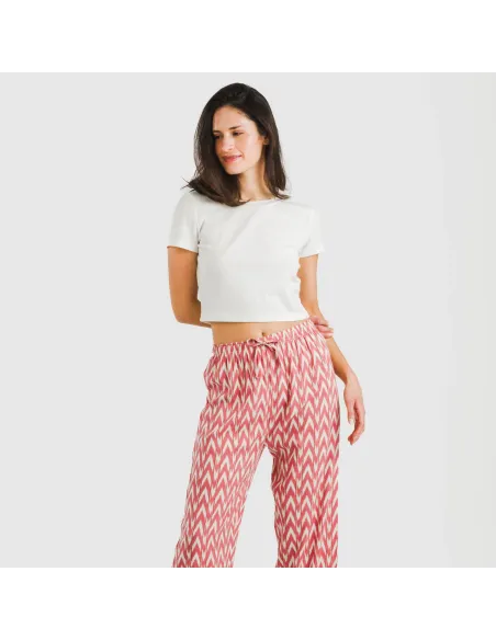 Calças viscosa Alfa marsala pantalones-comodos-mujer