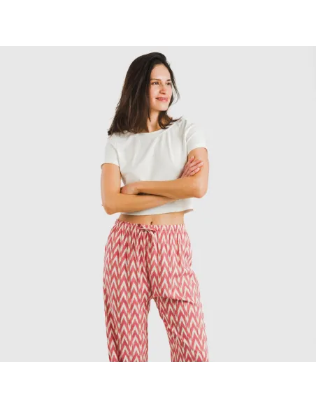 Calças viscosa Alfa marsala pantalones-comodos-mujer