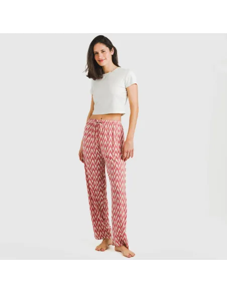 Calças viscosa Alfa marsala pantalones-comodos-mujer