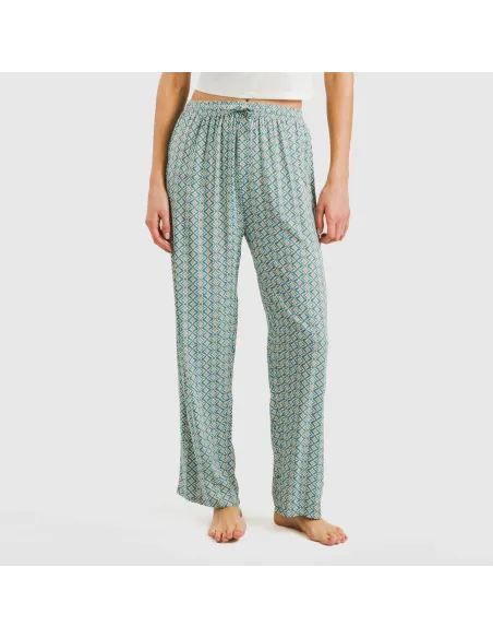 Calças viscosa Dulcinea água marinha pantalones-comodos-mujer