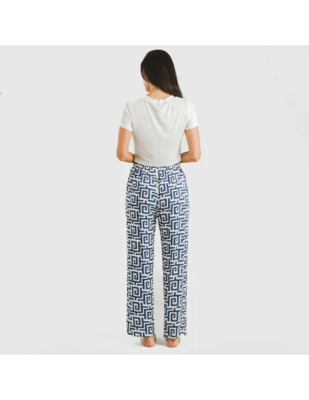Calças viscosa Beriche azul pantalones-comodos-mujer