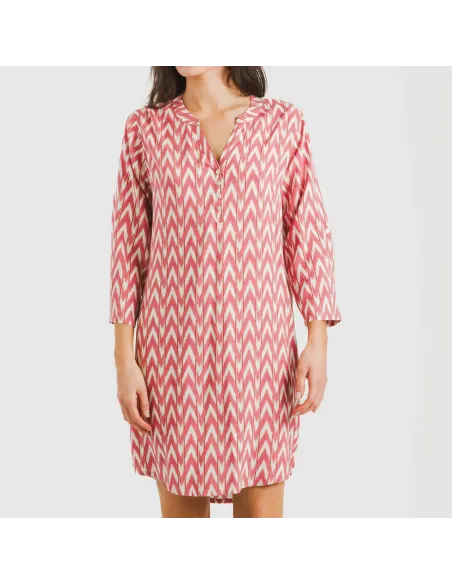 Túnica viscosa Alfa marsala vestidos-mulher