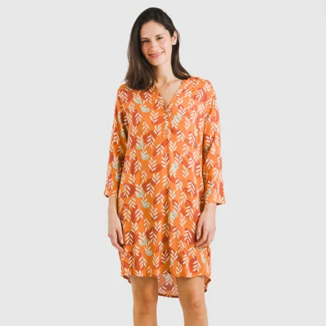Túnica viscosa Lumi caldera vestidos-mulher