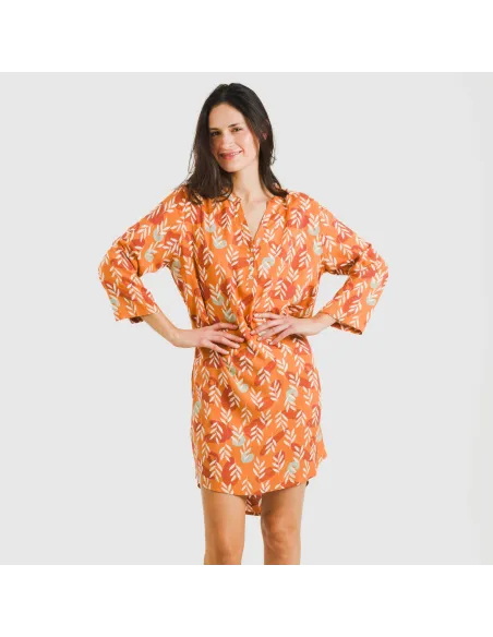 Túnica viscosa Lumi caldera vestidos-mulher