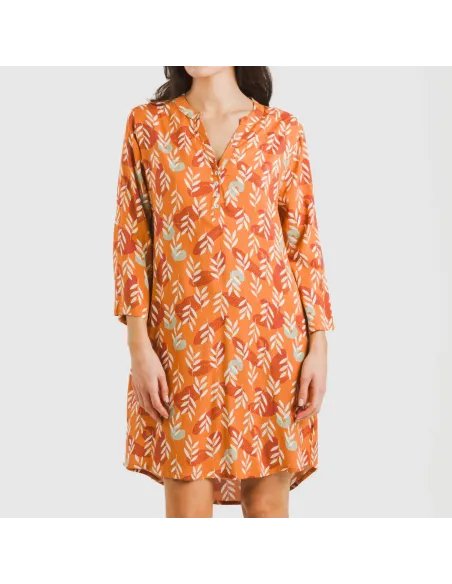 Túnica viscosa Lumi caldera vestidos-mulher