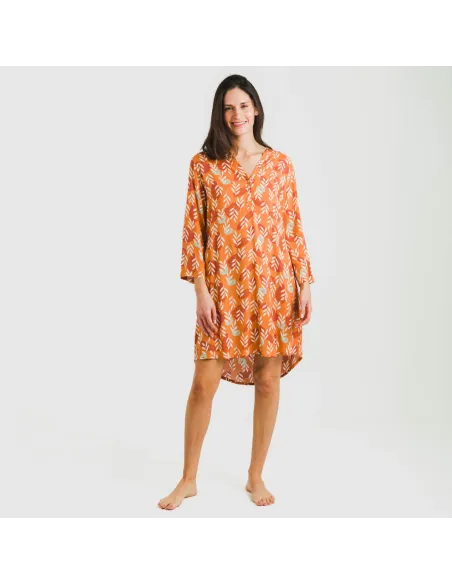 Túnica viscosa Lumi caldera vestidos-mulher