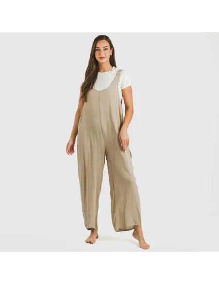 Macacão comprido mulher viscosa bambula liso roupa-para-estar-por-casa