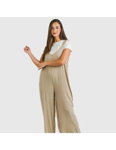 Macacão comprido mulher viscosa bambula liso roupa-para-estar-por-casa