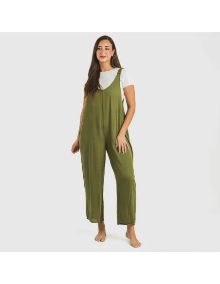 Macacão comprido mulher viscosa bambula liso roupa-para-estar-por-casa