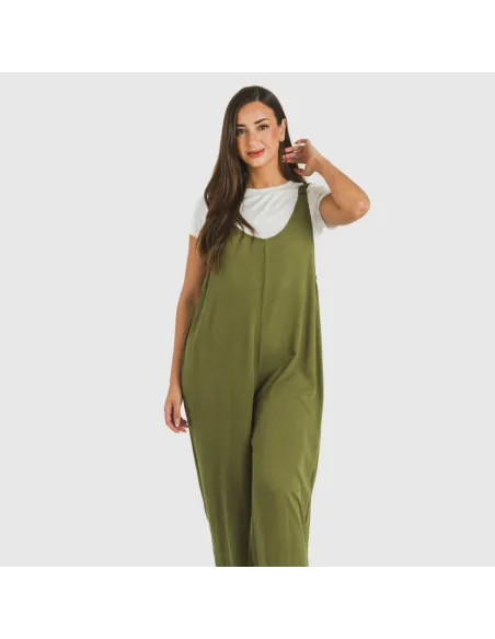 Macacão comprido mulher viscosa bambula liso roupa-para-estar-por-casa