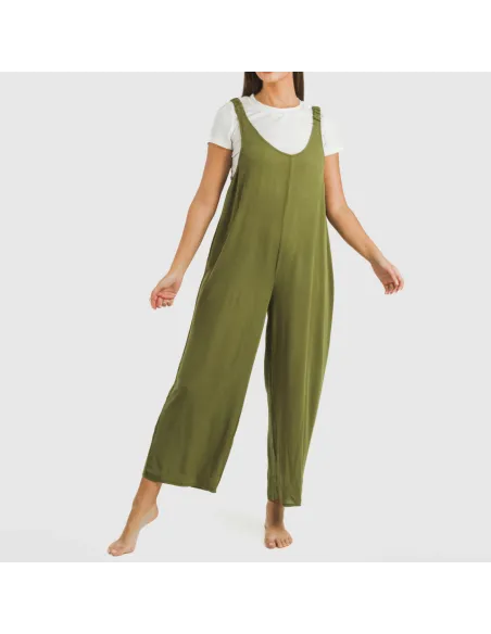 Macacão comprido mulher viscosa bambula liso roupa-para-estar-por-casa
