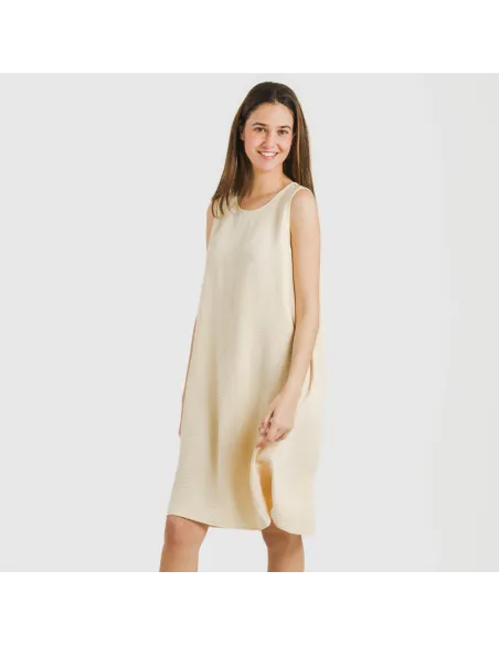 Vestido curto alças bambula liso roupa-para-estar-por-casa
