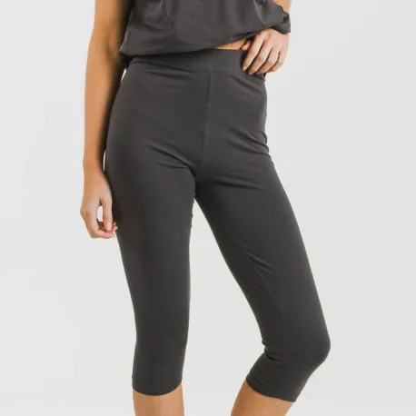 Legging midi algodão desportivo liso roupa-para-estar-por-casa