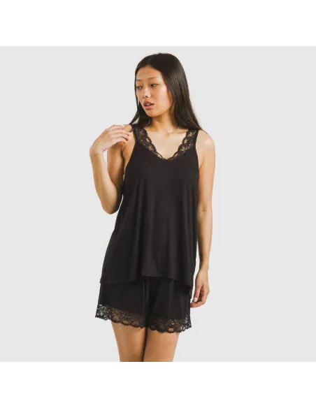 Pijama alças renda Rayón roupa-para-estar-por-casa